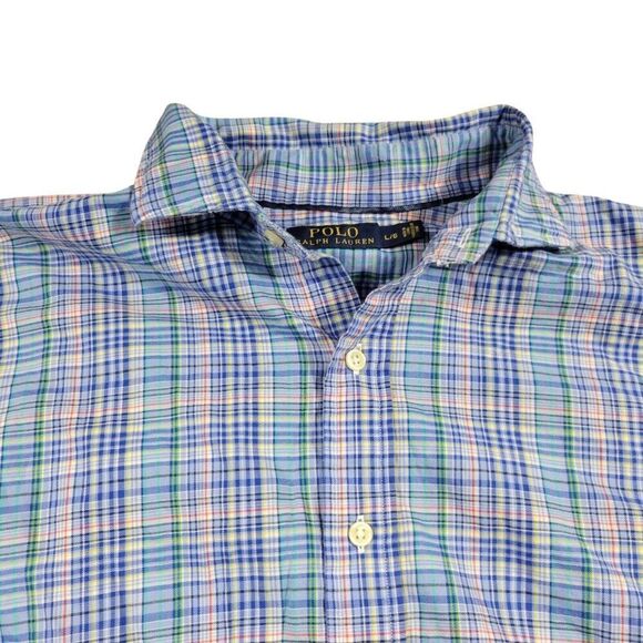 Polo Ralph Lauren Shirt Mens Large Colorful Plaid Button Up Long Sleeve Preppy - Picture 1 of 7